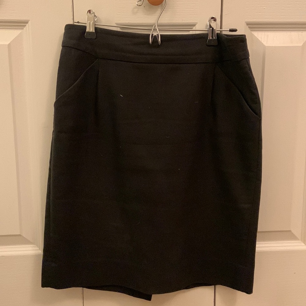 J crew black pencil skirt, size 6